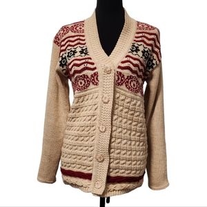 Vintage Roctan Tan Knit Button Up Cardigan Sweater
